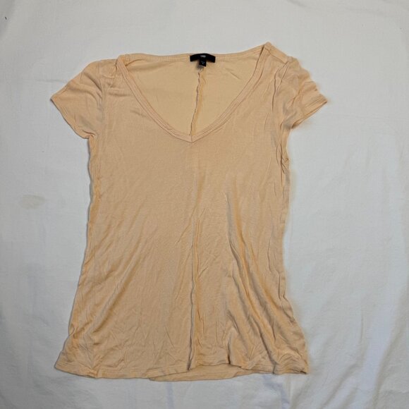 Gap Peach V-Neck Short Sleeve T-Shirt 100% Rayon Womens Size S - Picture 2 of 9